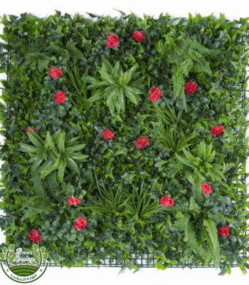 عشب جداري جداري 3d زهور حمراء