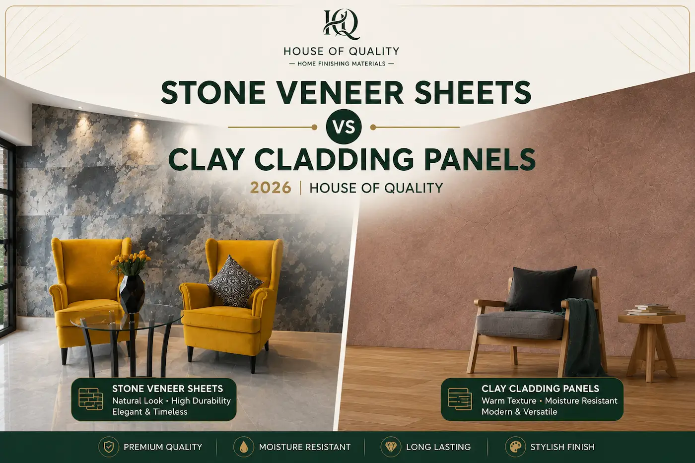 Stone Veneer Sheets vs Clay Cladding Panels