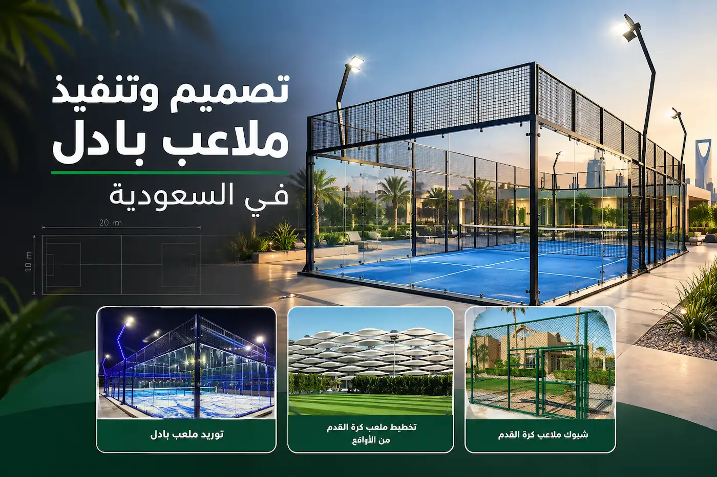 تصميم وتنفيذ ملاعب بادل