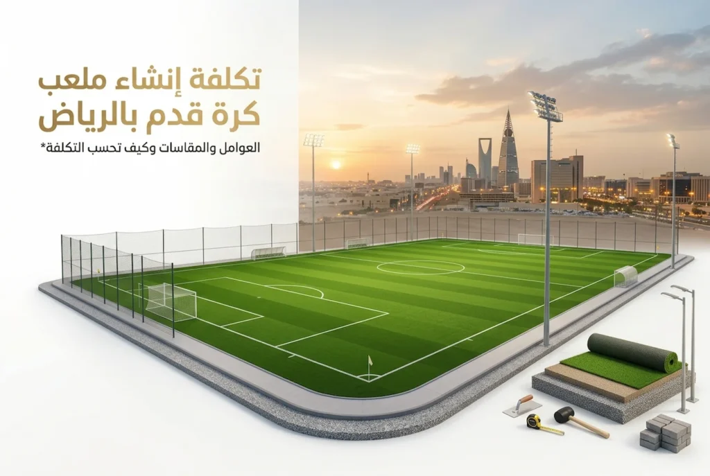 تكلفة إنشاء ملعب كرة قدم بالرياض